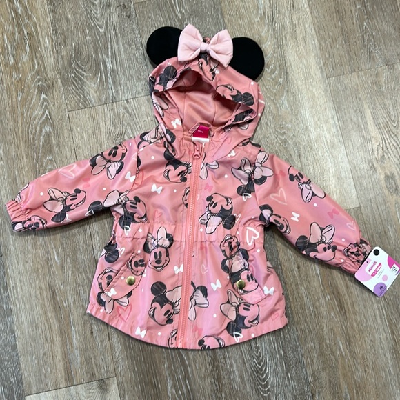 Disney Other - NEW Disney Minnie Mouse windbreaker jacket, pink/gray, sizes various